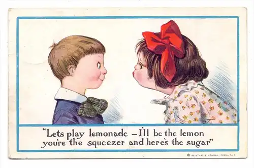 KINDER - Künstler-Karte, "Let´s play Lemonade..", Reinthal & Newman, 1913