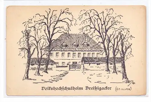 0-6100 MEININGEN - DREISSIGACKER, Volkshochschulheim, Künstler-Karte, 1922, kl. Knick