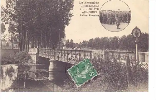 F 57590 AJONCOURT, Grenze Grenzbrücke Deutschland - Frankreich, 1913