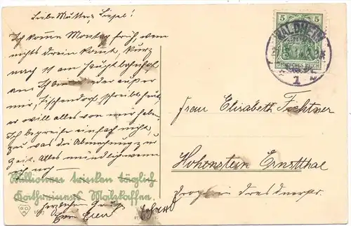 KÜNSTLER / ARTIST - Blumenstillleben, signiert M.B., Werbe-Karte Kathreiners Malzkaffee, 1914