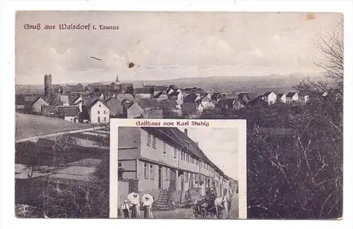 6270 IDSTEIN - WALSDORF, Gasthaus von Karl Stubig, 1919, Druckstelle