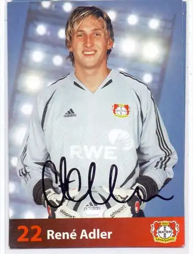 FUSSBALL - BAYER LEVERKUSEN - RENE ADLER - Autogramm