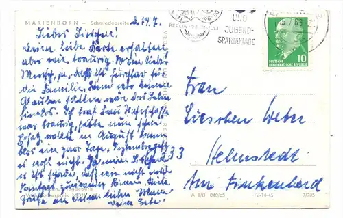 0-3221 SOMMERSDORF - MARIENBORN, Schmiedebreite, 1965, Druckstelle