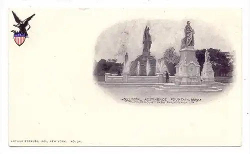 USA - PENNSYLVANIA - PHILADELPHIA, Total Abstinence Fountain, undivided back, vgc