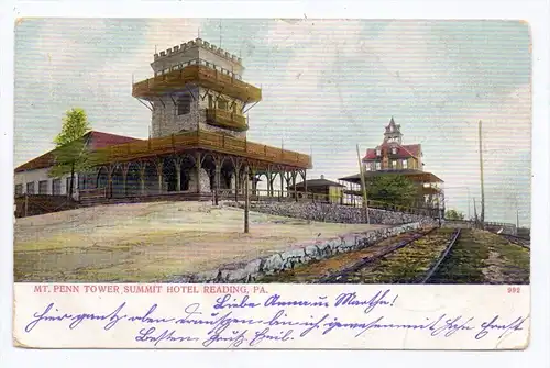 USA - PENNSYLVANIA - READING, Summit Hotel, Mt. Penn Tower, 1906, nach Thalheim befördert