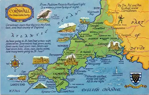 LANDKARTEN / MAPS - CORNWALL