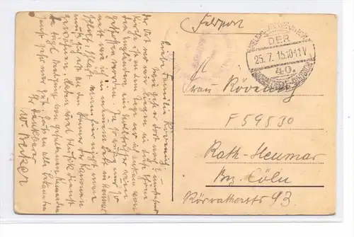 F 59530 QUESNOY - SUR - DEULE, Rue du Chateau, 1915, deutsche Feldpost