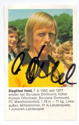 FUSSBALL - BORUSSIA DORTMUND - SIEGFRIED HELD, Autogramm
