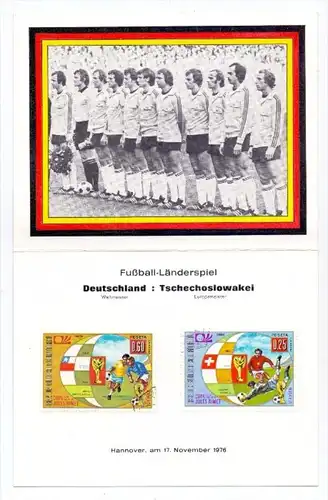 FUSSBALL - Länderspiel Deutschland - Tschoslowakei, 1976 Hannover, Faltblatt