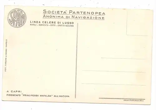 I 80073 CAPRI, Piroscafo "Principessa Mafalda" - Fähre / Ferry SPAN