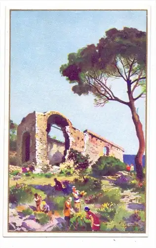 I 17021 ALASSIO, Ruderi della Chiesa di Santa Croce, Künstler-Karte