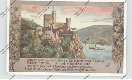 6531 TRECHTINGSHAUSEN, Burg Rheinstein, "Strömt herbei! ihr Völkerscharen......., dekorativ