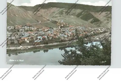 5590 COCHEM - KLOTTEN, Ortsansicht, 50er Jahre, handcoloriert