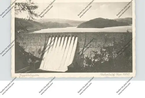 5270 GUMMERSBACH, Aggertalsperre, Überlauf November 1930