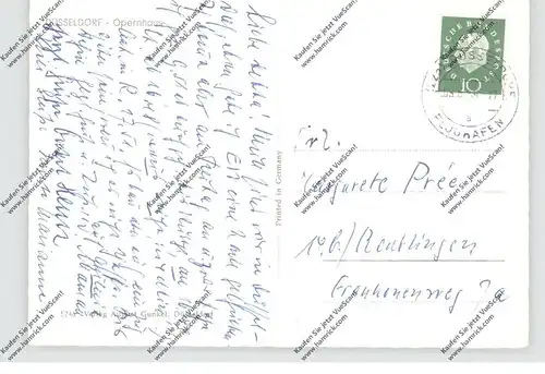 4000 DÜSSELDORF, Opernhaus, Bismarckdenkmal, Zerstörungen 2.Weltkrieg, 1959