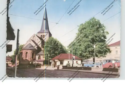 4010 HILDEN, Marktplatz und ev. Kirche, VW-.Bus, 1966