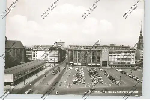 4600 DORTMUND, Hansaplatz und Hansastrasse, Strassenbahn, 1960