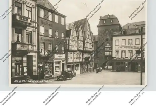 5460 LINZ, Burgplatz, Kaufhaus, Restauration Rheintor, Hotel Burg-Hof, Oldtimer, 1931