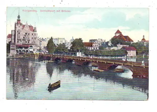 OSTPREUSSEN - KÖNIGSBERG / KALININGRAD, Schlossteich mit Brücke, 1907, Soldatenpost