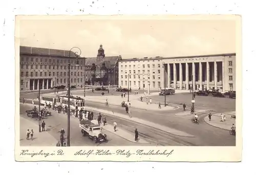 OSTPREUSSEN - KÖNIGSBERG / KALININGRAD, Nordbahnhof, Adolf - Hitler - Platz, Tram, Oldtimer, 1939