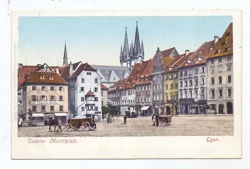 BÖHMEN & MÄHREN - EGER / CHEB, Unterer Marktplatz, ca. 1905, kl. Klebereste rückseitig