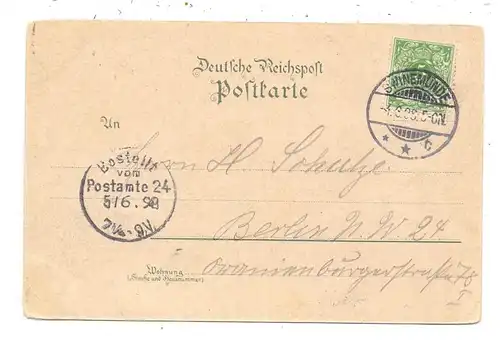 POMMERN - SWINEMÜNDE / SWINOUJSCIE, Lithographie 1898, Leuchtturm, Golm, Fischbollwerk, König Wilhelmbad, Zeitball....
