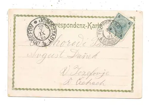 SUDETEN - PHILIPPSDORF / FILIPOV, Lithographie Gesamtansicht, Wallfahrtskirche, Gnadenhaus, 1901 nach Josefov befördert