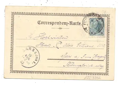 SUDETEN - PHILIPPSDORF / FILIPOV, Lithographie Gesamtansicht, 1903 nach Bars am Inn befördert