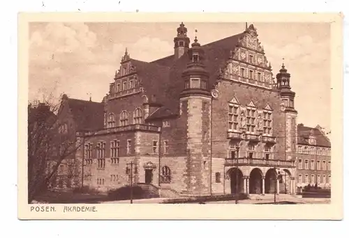 POSEN - POSEN Stadt, Akademie, rücks. Klebereste