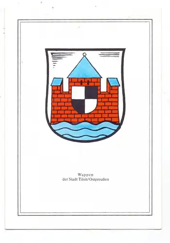 OSTPREUSSEN - TILSIT / SOWETSK, Stadtwappen, Nachkriegskarte