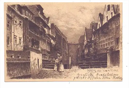 NIEDER - SCHLESIEN - BRESLAU / WROCLAW, Künstler-Karte, Alte Ohle, 1904