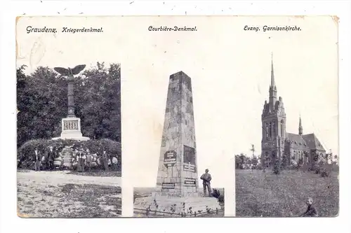 WESTPREUSSEN - GRAUDENZ / GRUDZIADZ, Kriegerdenkmal, Courbiere-Denkmal, Evang. Garnisonskirche, 1923