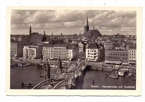POMMERN - STETTIN / SZCZECIN, Hansabrücke und Stadtpanorama