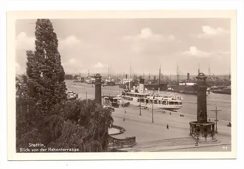 POMMERN - STETTIN / SZCZECIN, Blick von der Hakenterrasse, Hafen