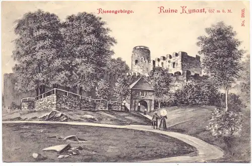 NIEDERSCHLESIEN - HERMSDORF / SOBIESZOW, Ruine Kynast, Historische Ansicht