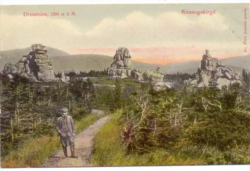 NIEDERSCHLESIEN - GIERSDORF / PODGORZYN, Dreisteine, 1907