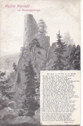 NIEDERSCHLESIEN - HERMSDORF / SOBIESZOW, Ruine Kynast, Sage v. Kynastritt