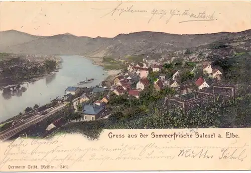 BÖHMEN & MÄHREN - SALESEL / DOLNI ZALEZLY, Panorama, Bahnhof, 1906, color