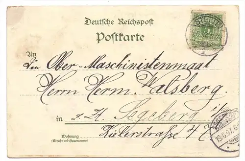 POMMERN - STETTIN / SZCZECIN, Lithographie 3-teilig 1897