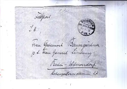 OSTPREUSSEN - SODEHNEN / KRASNOJARSKOJE, Kreis Darkehmen, Tagesstempel Feldpost 1915