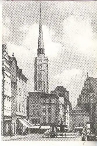 OBER-SCHLESIEN - NEISSE / NYSA, Rathausturm & St. Jakob, Nachkriegskarte