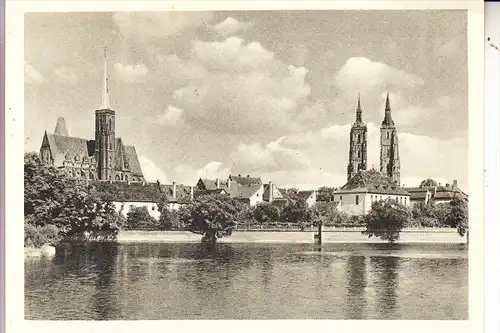 NIEDERSCHLESIEN, BRESLAU / WROCLAW, Dominsel, Nachkriegskarte