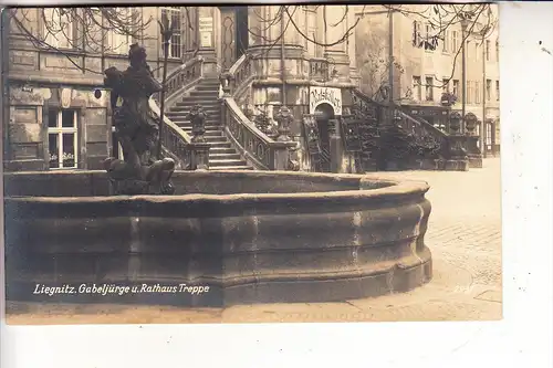 NIEDERSCHLESIEN - LIEGNITZ / LEGNICA, Gabeljürge und Rathaus Treppe, 1926