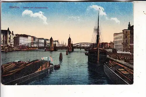 POMMERN - SZCZECIN / STETTIN, Hafen mit Brücke