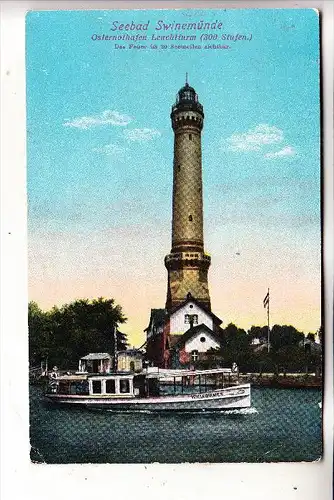 POMMERN - OSTERNOTHAFEN / CHORZELIN, Leuchtturm, Fährschiff "Willkommen", Marine Schiffspost