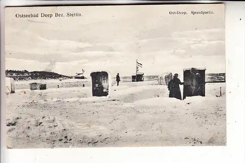 POMMERN - DEEP / MRZEZYNO, Ost-Deep, Strandpartie, Bahnpost Stettin - Kolberg