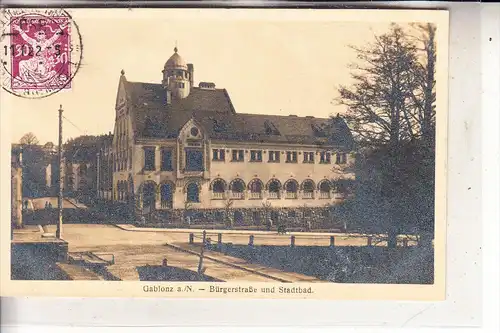 BÖHMEN & MÄHREN - GABLONZ / JABLONEC NAD NISOU, Bürgerstrasse & Stadtbad