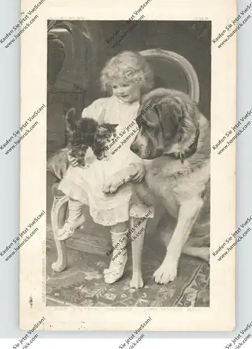 KINDER - Mädchen mit Katze und Bernhardiner