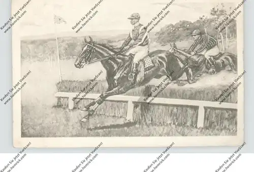SPORT - Pferdesport / Turf, Hindernisrennen, Künstler-Karte