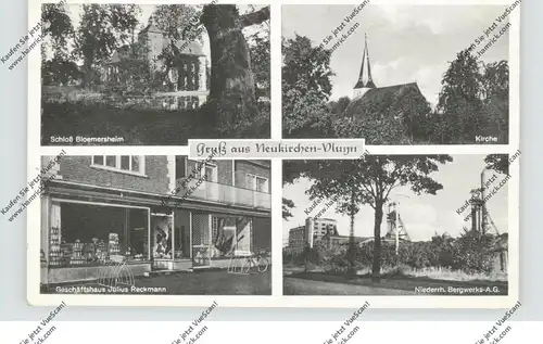 4133 NEUNKIRCHEN - VLUYN, Geschäftshaus Reckmann, Niederrh. Bergwerks AG, Schloß Bloemersheim..., 1955